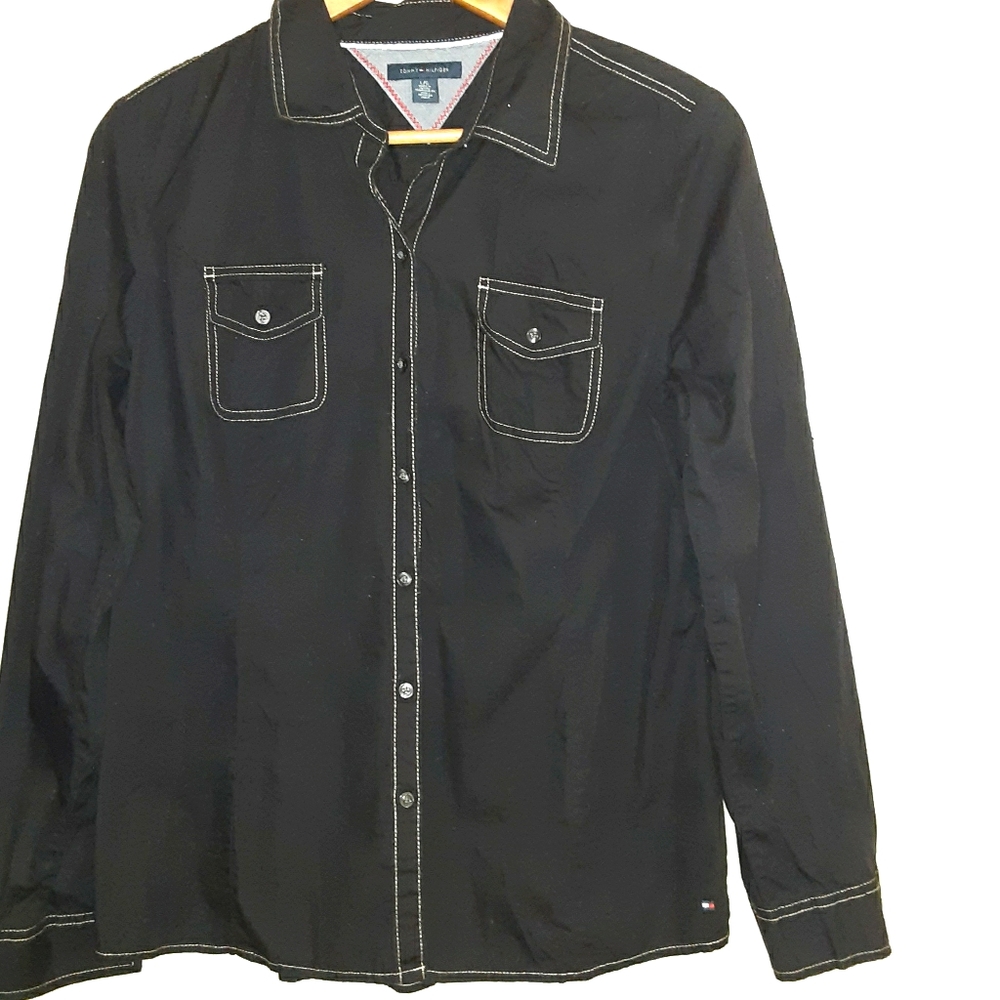 Tommy Hilfiger long sleeve shirt black size L